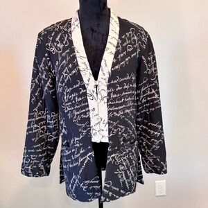 Vintage Diane Von Furstenberg Silk John Keats Poetry Script Jacket,XS,Rare Artsy